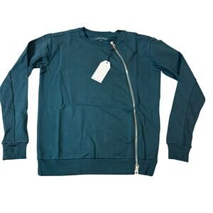 2/$30 NEW Universal Standard 0 Emerald Green Long‎ Sleeve MERIDIAN ZIP PULLOVER